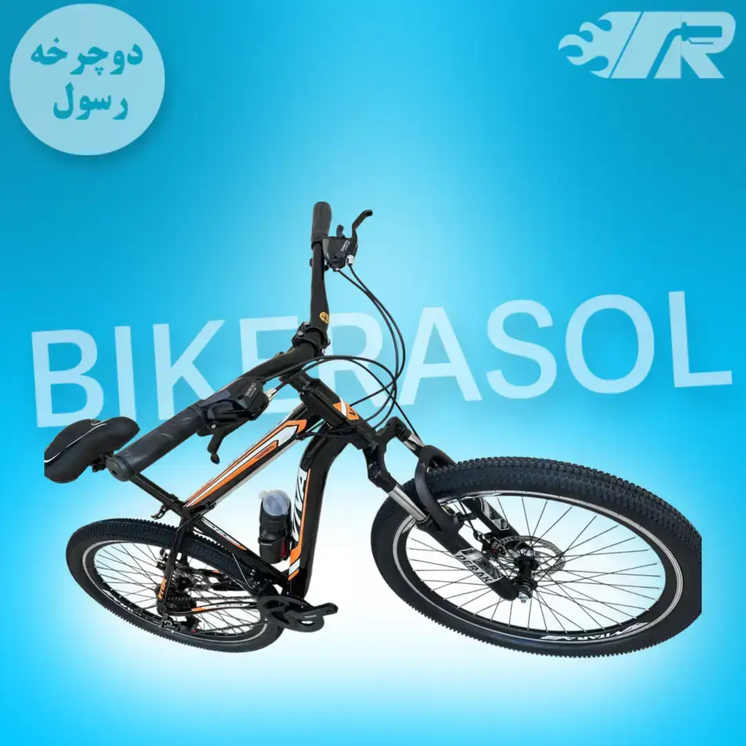 دوچرخه کوهستانی سایز ۲۴کمک جلو دیسکی مشکی نارنجی - تصویر 2