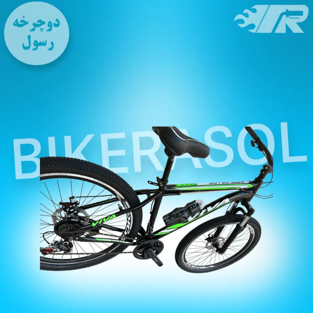 دوچرخه کوهستانی سایز 26 کمک جلو دیسکی مشکی سبز - تصویر 4