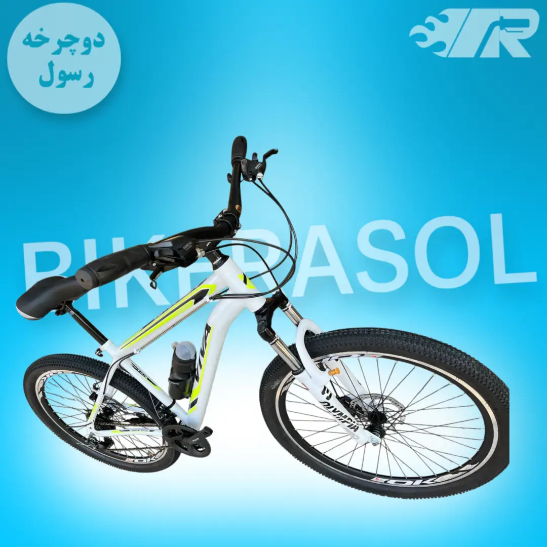 دوچرخه کوهستانی سایز ۲۶کمک جلو دیسکی سفید سبز - تصویر 3