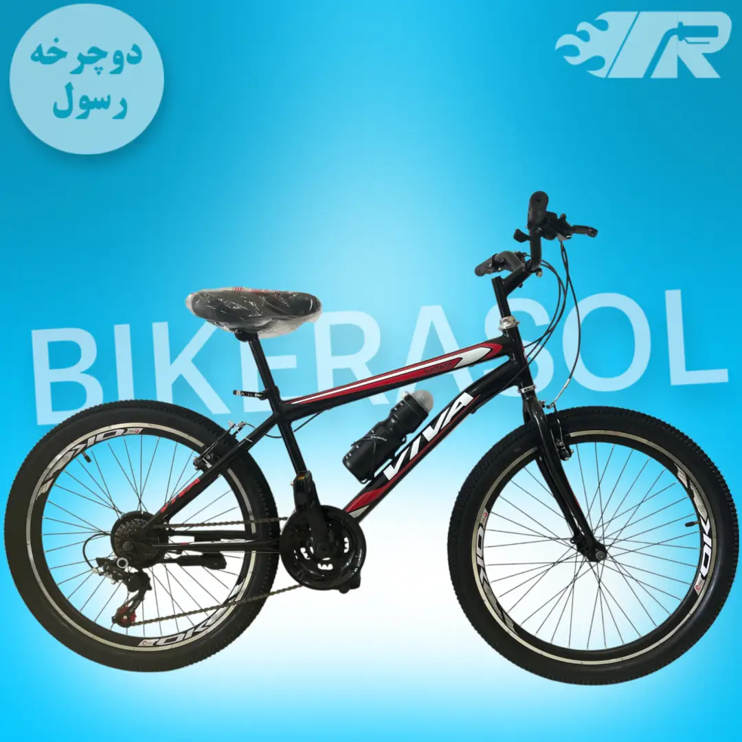 دوچرخه دنده ای سایز ۲۴دنده دار مشکی قرمز - تصویر 1